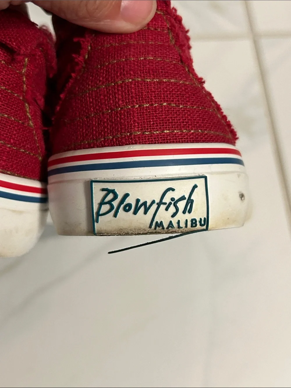 Blowfish Crimson Frayed Slip-On Canvas Sneakers